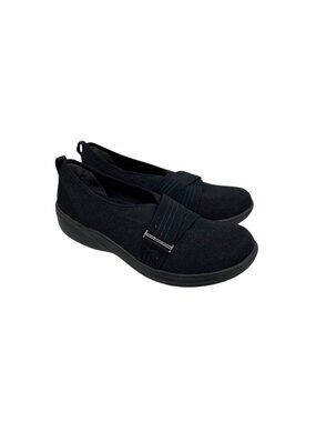Bzees Niche III Black Slip On Shoes Comfort Stretch Fabric Womens Size 7.5